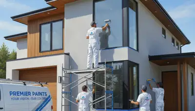 Des Moines, IA house painters applying durable interior and exterior paint finishes