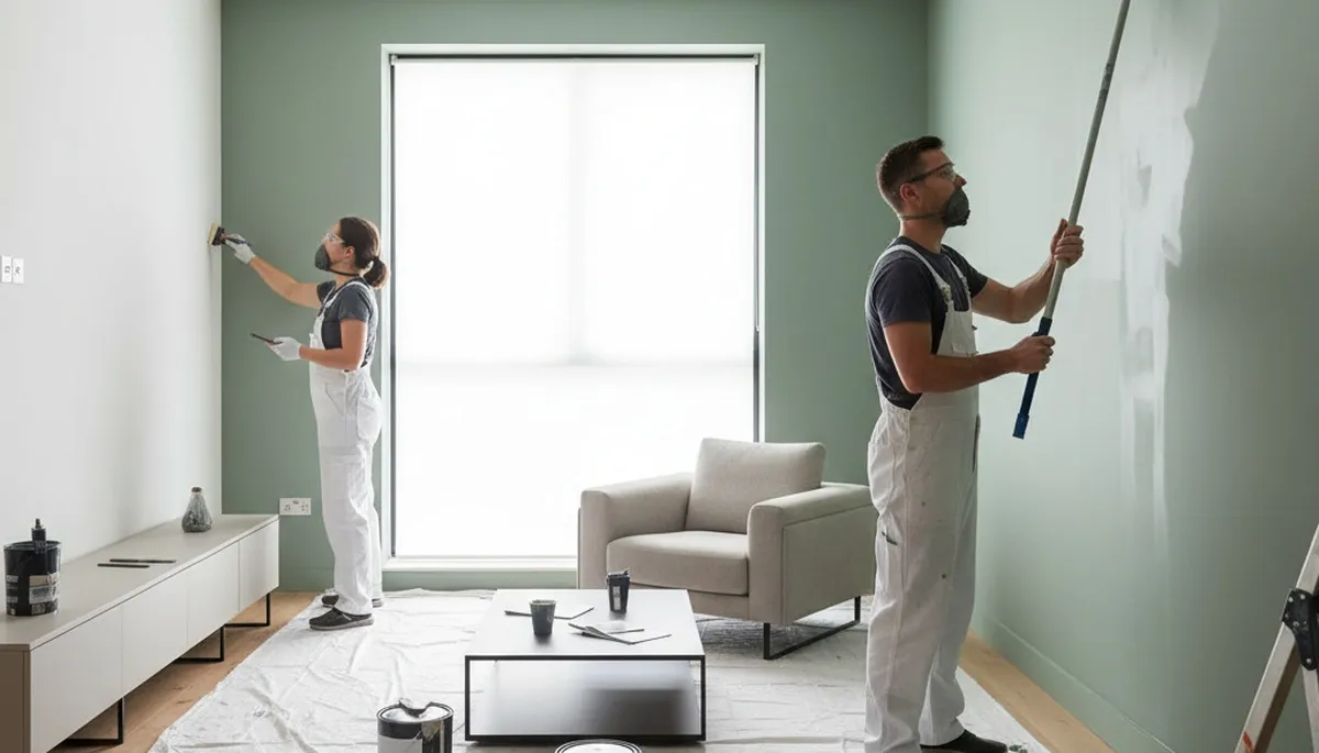 Interior house painting in Des Moines, IA by Des Moines Paint Pros with smooth durable finish