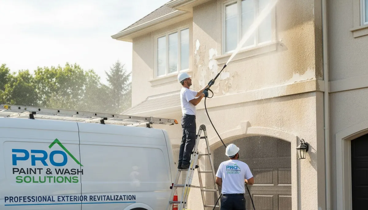 Pressure washing service in Des Moines, IA for home exterior cleaning and curb appeal