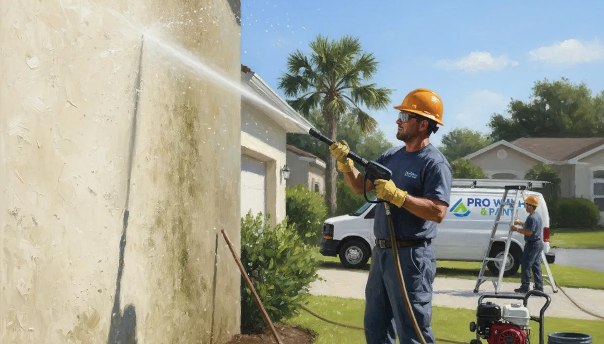 Pressure washing service in Des Moines, IA for cleaning home exterior surfaces and curb appeal